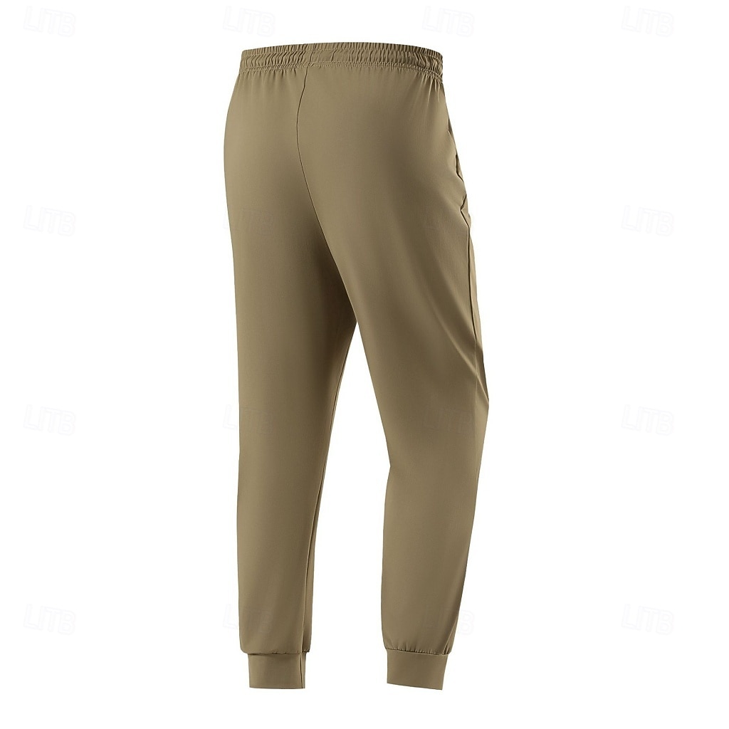 Pánské Běžci Kalhoty Kalhoty pro volný čas Outdoorové kalhoty Šňůrky Kapsy Elastický pas Pevná barva Rychleschnoucí Lehká váha Délka kolen Denní Venkovní Dovolená prázdniny stylové Khaki Černá Lehce 2026 - $21.99 –P7