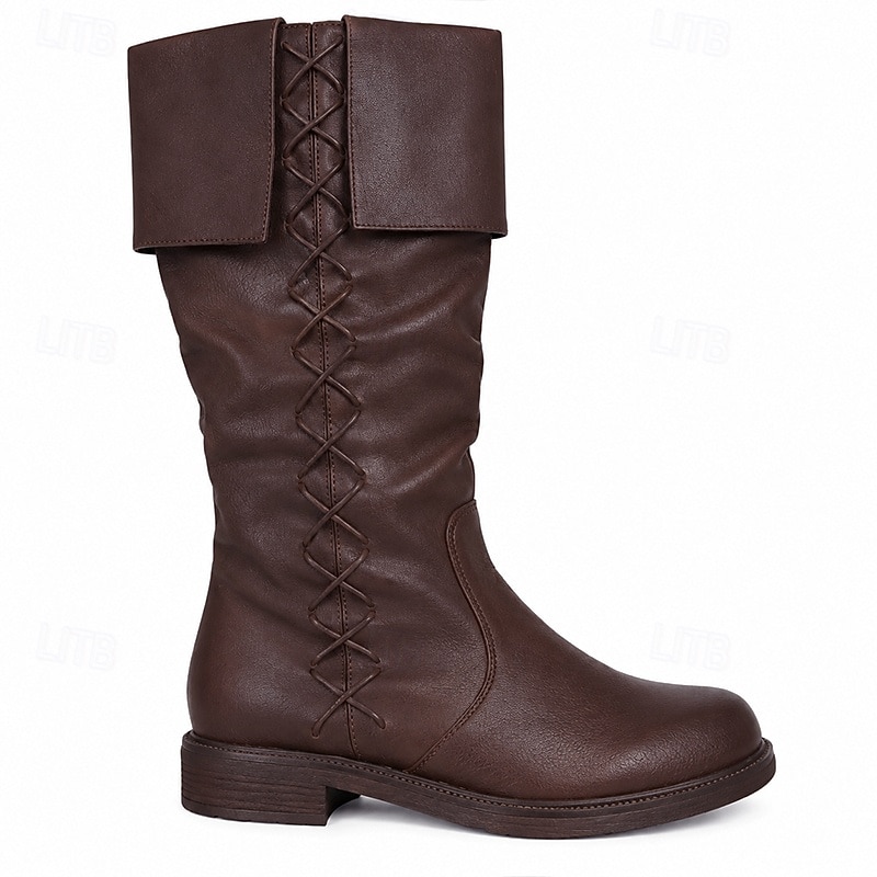 Medieval Renaissance Shoes Flat Jazz Boots Viking Crusader Fancy Dress Men's Unisex Pirate Steampunk Halloween Carnival Masquerade Party / Evening LARP Ren Faire Adults' Shoes 2026 - $58.99 –P3
