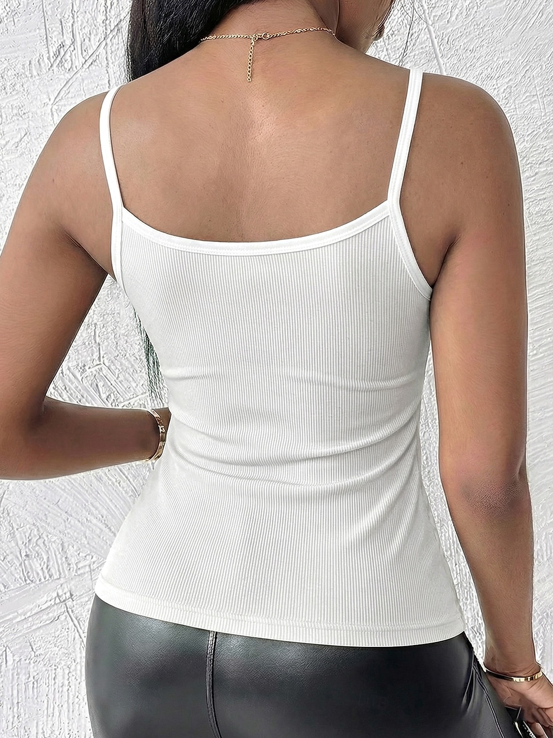 Damen Camisole-Tanktop Textur Spitzenbesatz Elegant Ärmellos Rundausschnitt Normale Oberteile Lässig Täglich Schwarz Weiß Grau Sommer Frühling 2026 - $8.49 –P4