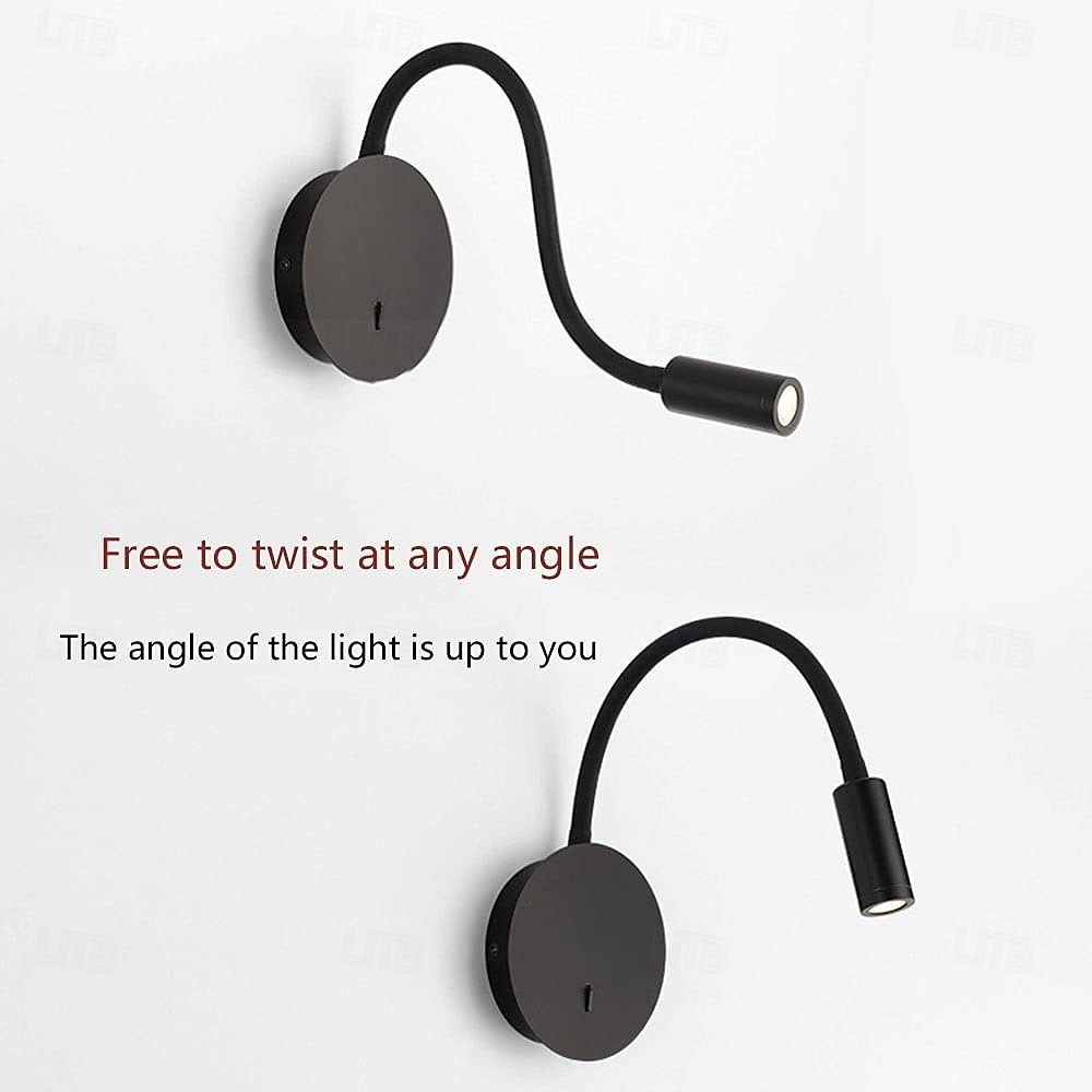Lampă de perete cu LED pentru interior, lampă de citit cu LED pentru montare pe perete, lampă de citit cu focalizare pentru pat, lumini pentru tăblia patului, lampă de citit cu LED-uri cu furtun rotund din bronz, montată pe noptieră de 3 W 2026 - $33.99 –P10