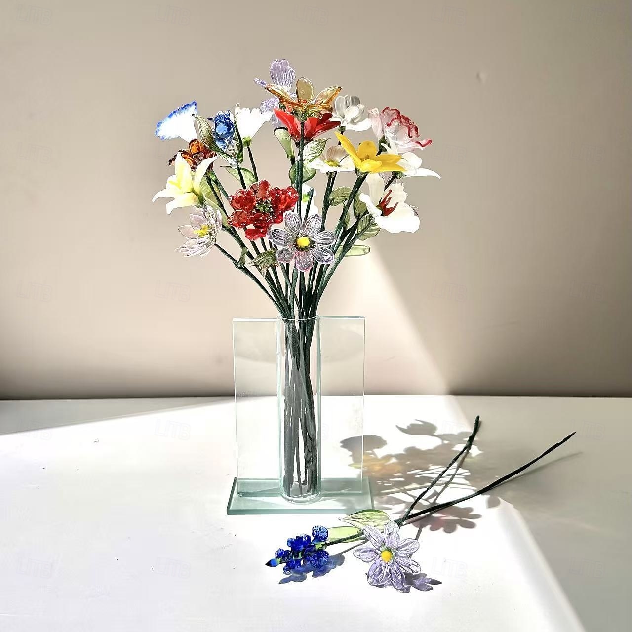 floare din sticlă pentru luna nașterii, cadou floral din sticlă suflată manual pentru ziua de naștere, Ziua Mamei, iubită, cea mai bună prietenă, soră, bunică – cadou unic pentru ea, femei, set de 2026 - $16.99 –P8
