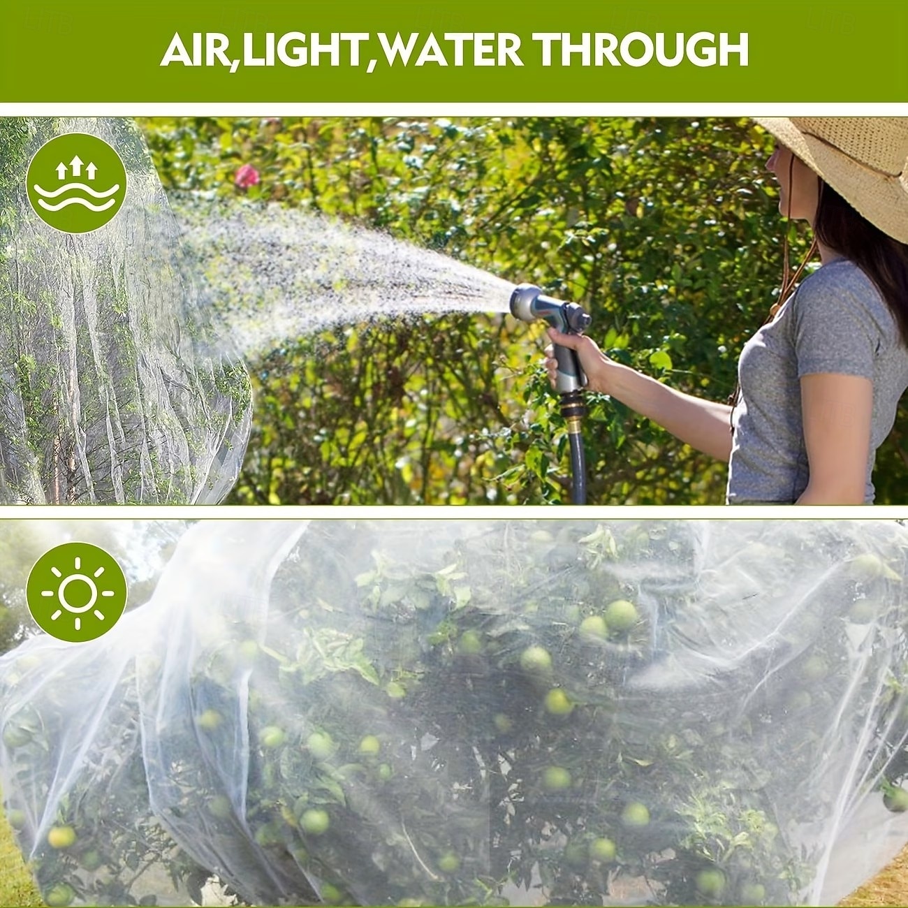 Fruit tree protective net bag, bird-proof net cover, protects apple trees and blueberry bushes from birds, pests, deer, and cicadas, featuring a zipper and drawstring design (optional sizes) 2026 - $12.49 –P4