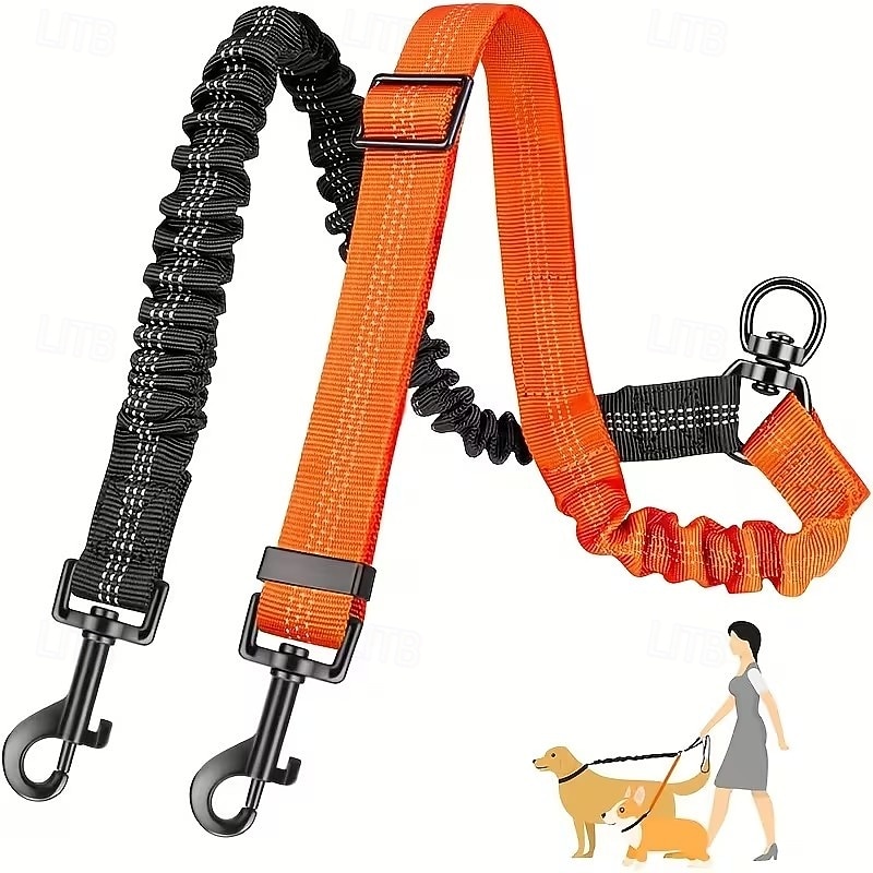 2pcs Dual Dog Leash Attachment - Double Leashes for Training Small to Large Dogs - Adjustable Strap Shock Absorbing Bungee Leashes 2026 - $20.99 –P9