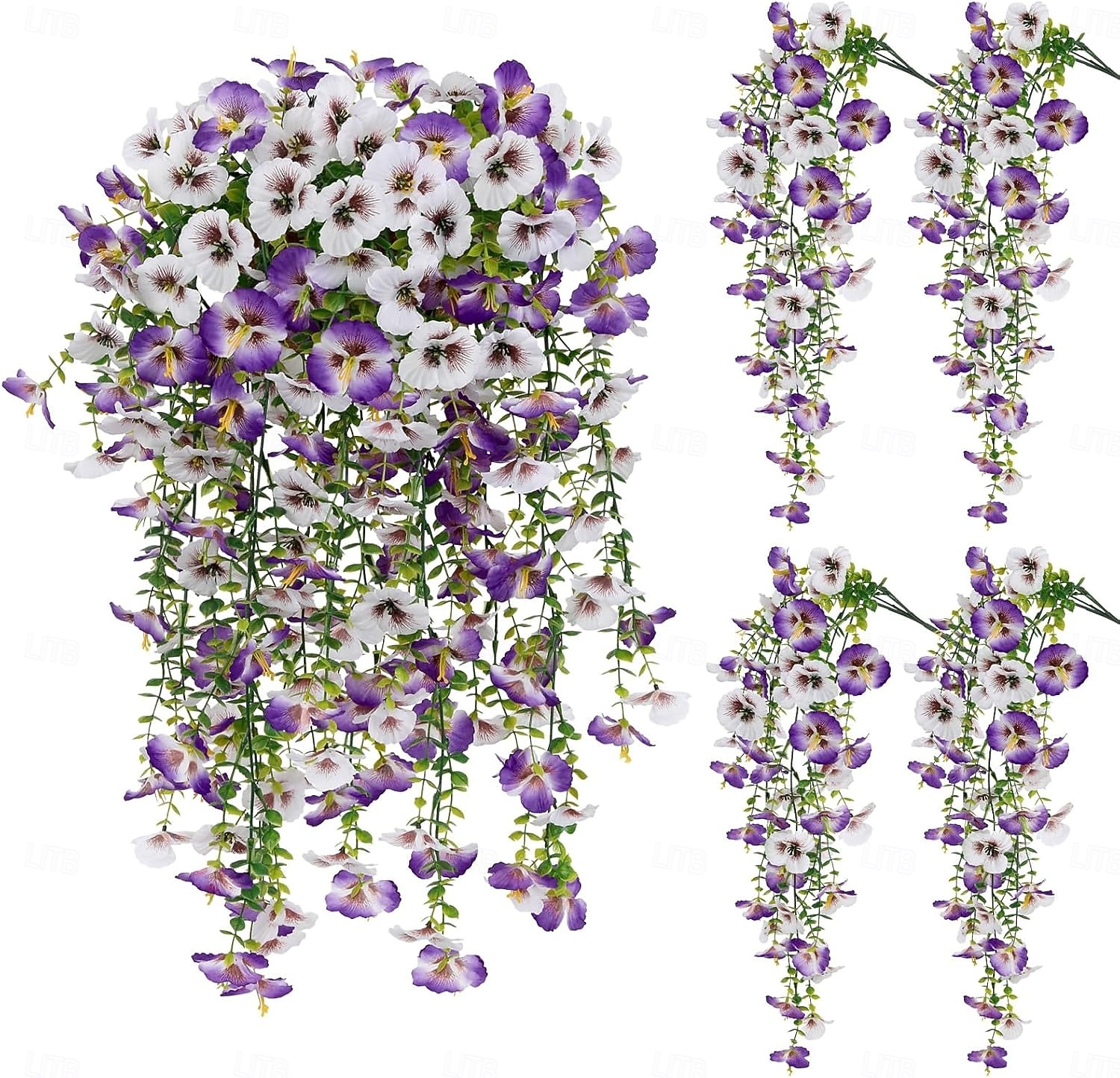 4 Pcs Artificial Hanging Pansy Flowers for Outdoors, Faux Flowers Fake Spring Summer Decor, UV Resistant Fake Plants Silk Flower for Planter Front Door Porch Patio Yard Garden 2026 - $20.99 –P1