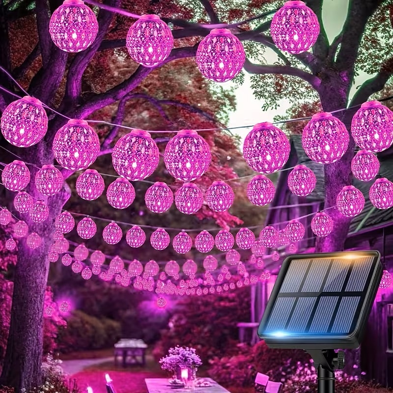 Solar Powered Garden Fairy String Lights Iron Moroccan Ball Fairy Lights 12m 100LEDs for Home Yard Balcony Porch Trees Outdoor Party Decoration 2026 - $39.99 –P6
