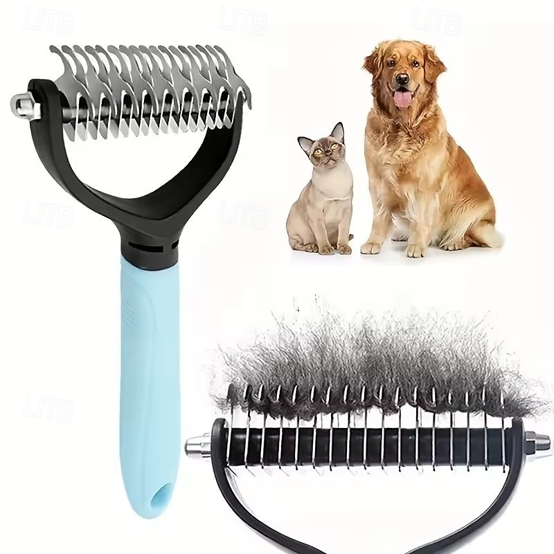 2 peines profesionales nuevos para eliminar el pelo de gatos, cepillos para el aseo de perros, herramientas para la muda de pelo de cachorros, peines para recortar el pelaje de mascotas 2026 - $4.49 –P1
