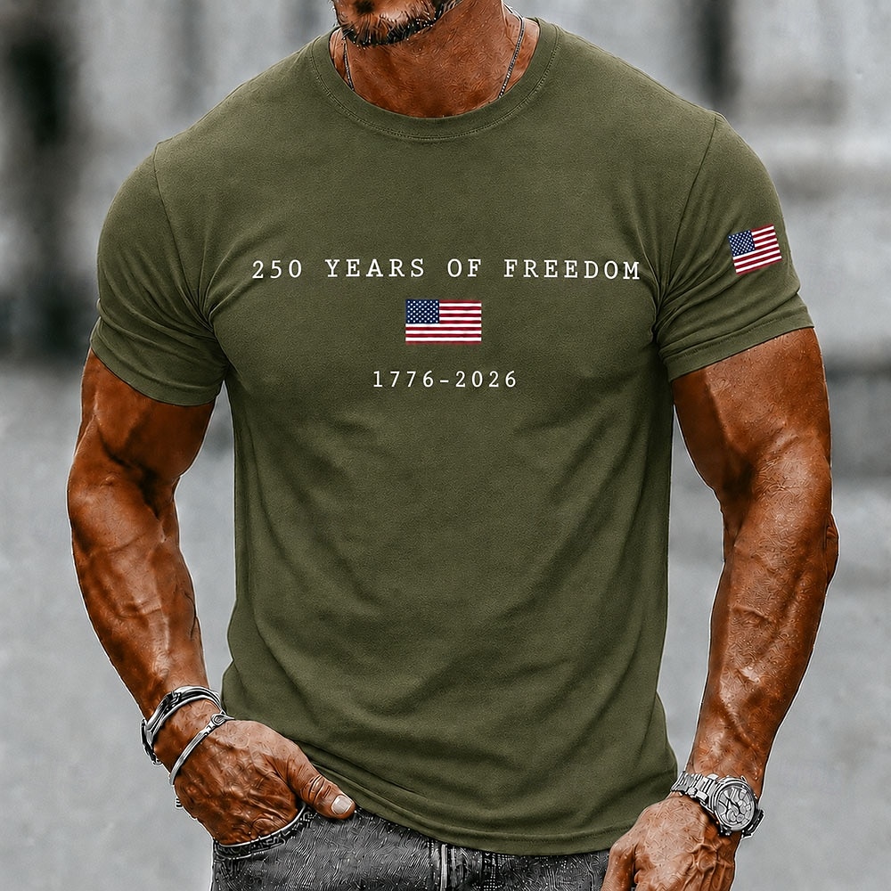 2026 250º Camiseta Masculina com a Bandeira dos EUA 1776 Camiseta de Manga Curta Estampa 3D Decote Redondo Patriótica Diário Festival Azul Preto Branco Roupas de Verão e Primavera S M L XL XXL XXXL de 2026 por CHF15.76 –P6