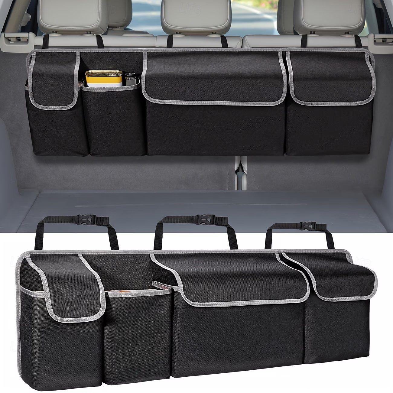 Auto-Rückenlehne &Kofferraum-Organizer, Hängetasche aus 600D Oxford-Gewebe für die Sitzlehne, vielseitige Aufbewahrungstasche fürs Auto, robuster, verschleißfester Organizer, kompatibel mit SUV und 2026 - $14.49 –P1