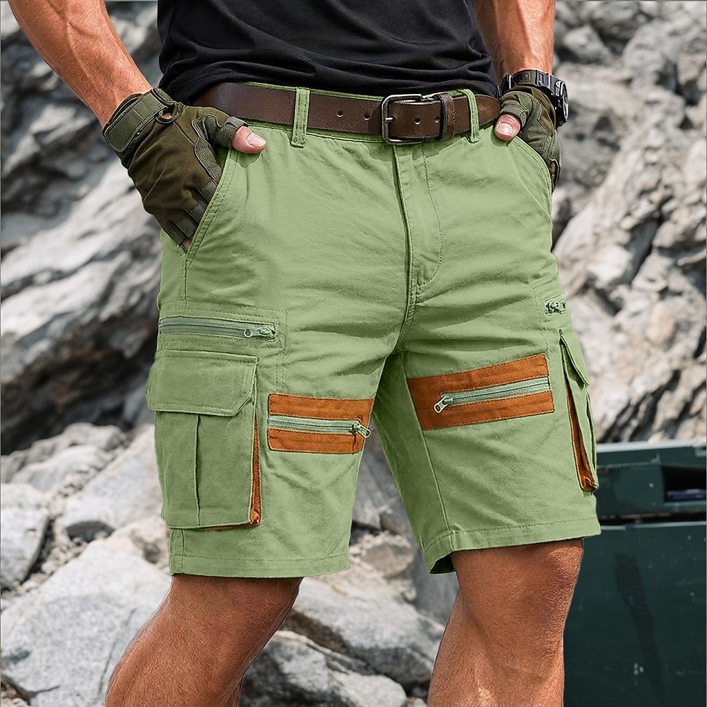 Hombre Pantalones tipo cargo Pantalón Corto Cargo Pantalón corto Pantalones cortos casuales Bolsillo Cintura elástica Plano Bloque de color Un Color Corto Casual Exterior Ropa de calle Moda Ropa de 2026 - $32.99 –P1