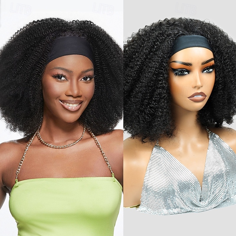 Peruca curta bob de cabelo humano, crespa e cacheada, com faixa de cabelo, densidade de 200%, 8-16 polegadas. de 2026 por $154.99 –P1