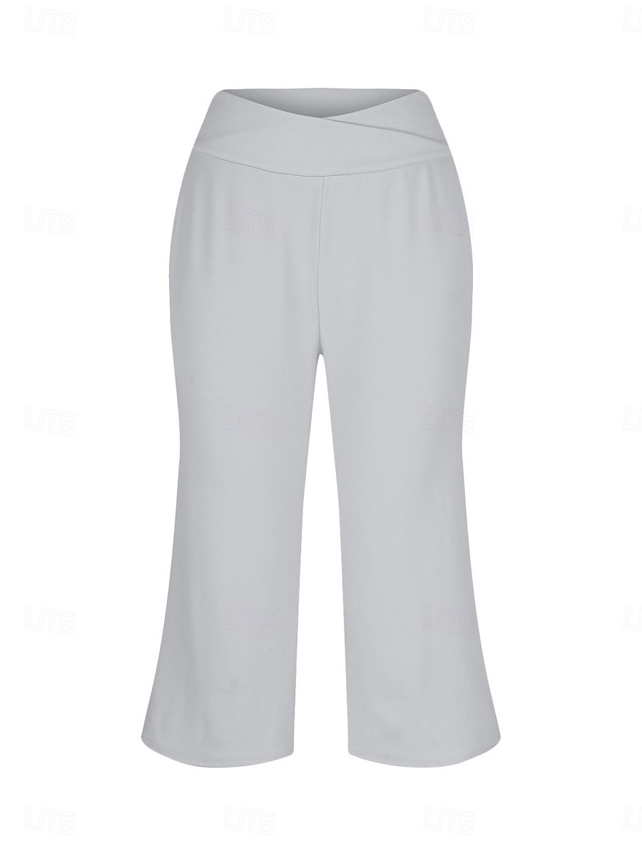 Per donna Pantaloni capri Pantaloni da yoga Gamba larga Moda Streetwear Casual Lunghezza al polpaccio Misura del girovita medio Semplice Tasca Comodo Comodità Morbido Elasticizzato All'aperto Vacanza del 2026 a $18.99 –P6
