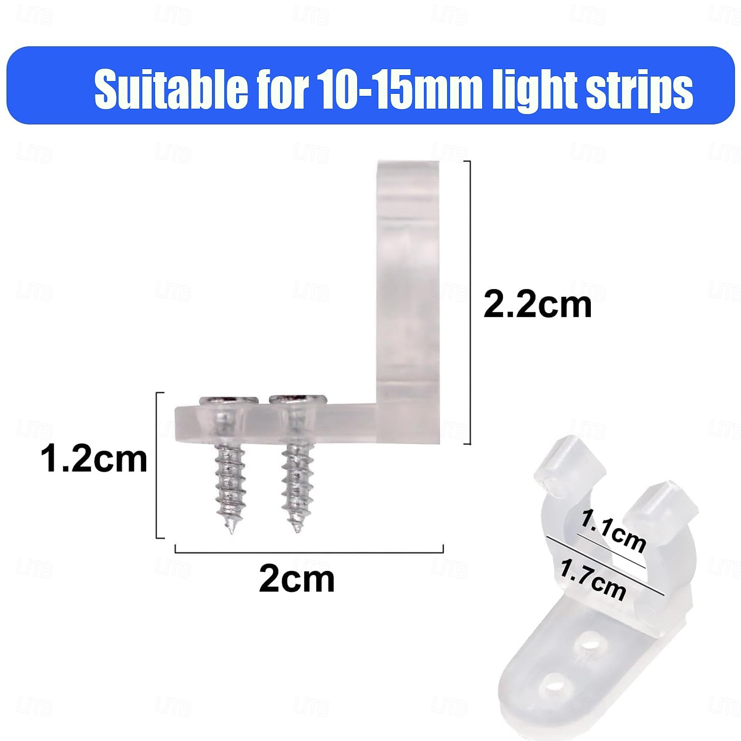 20-200 stuks 1/2 inch clips, geschikt voor 10-15 mm LED-touwverlichting, met 40-400 schroeven voor PVC-touwverlichting buitenshuis, ideaal voor kerst en bruiloften. 2026 - $8.99 –P4