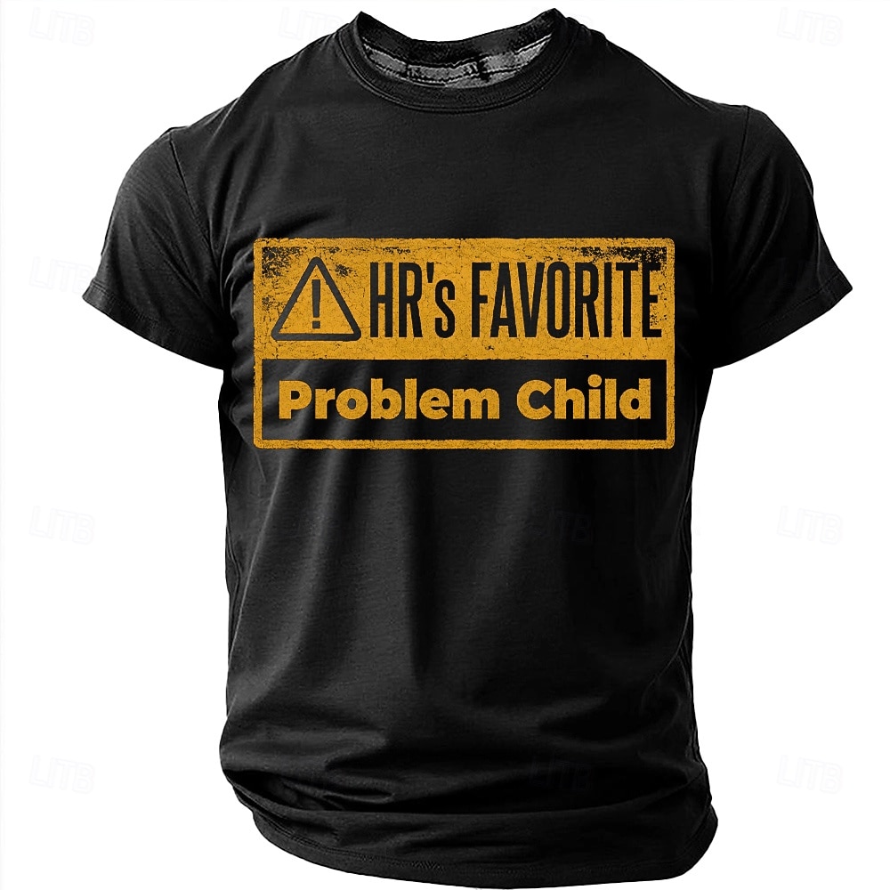 HR's Favorite Problem Child Human Resources Joke Office Humor Men's Funny Sarcastic Vintage T Shirt Graphic Crew Neck Short Sleeve Gift for Coworker Workplace Designer Clothing Apparel 2026 - $18.99 –P2