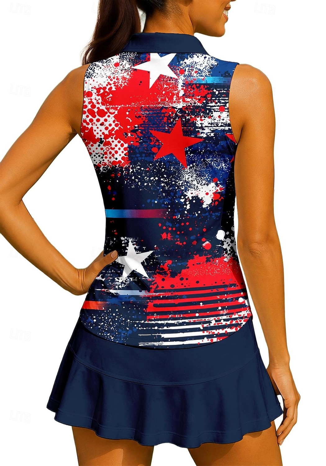 Women's Stars Tops Sport Shirt Golf Polo Shirt Tennis Shirt Sleeveless Zipper Floral UPF50+ UV Resistant High Elasticity Moisture Wicking Breathable Volleyball Tennis Golf Turndown Polo Collar Shirt 2026 - $20.99 –P2