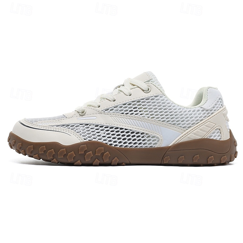Tênis masculino branco minimalista - modelo com biqueira larga e ajuste amplo em mesh - leve e respirável, ideal para caminhadas, viagens, uso diário e atividades casuais ao ar livre. de 2026 por $46.99 –P6