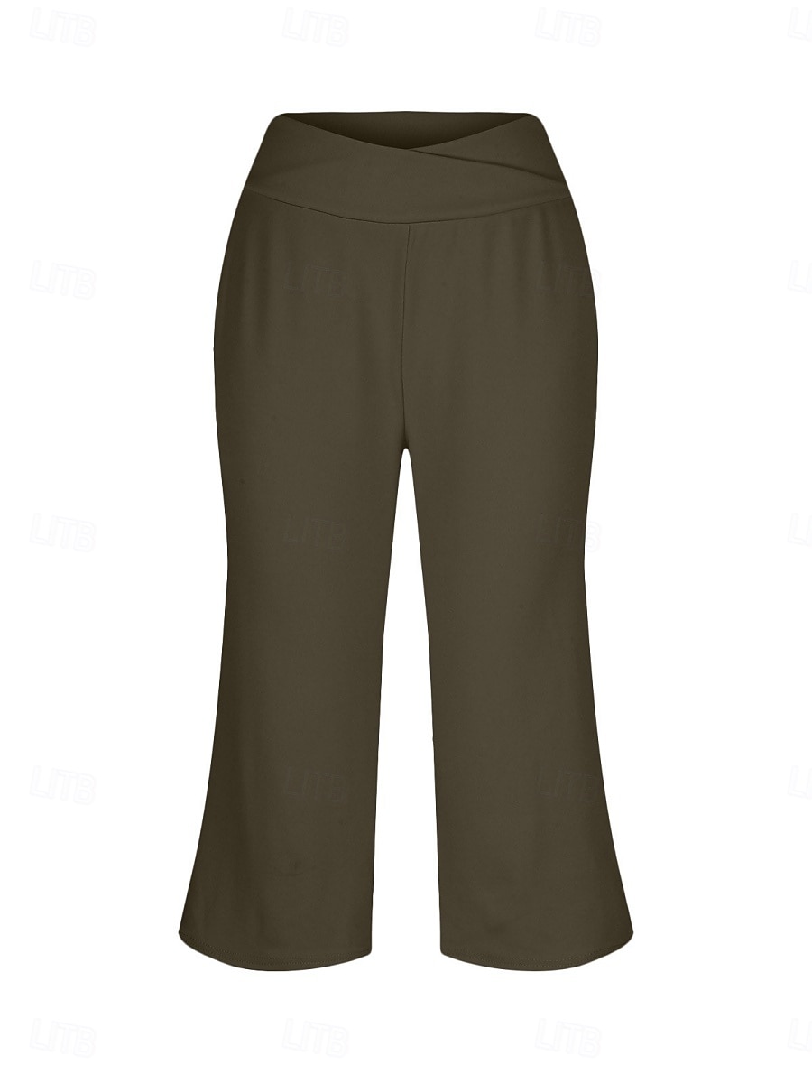 Per donna Pantaloni capri Pantaloni da yoga Gamba larga Moda Streetwear Casual Lunghezza al polpaccio Misura del girovita medio Semplice Tasca Comodo Comodità Morbido Elasticizzato All'aperto Vacanza del 2026 a $18.99 –P17
