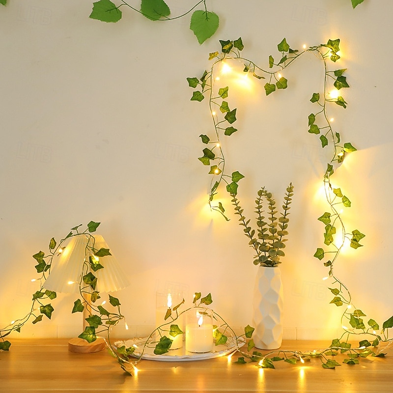 Lichterkette mit Schmetterlings-, Lilien- und Efeumotiven, für drinnen und draußen, geeignet für Wohnzimmer, Schlafzimmer, Terrasse, Garten, Hochzeiten und Partys, batterie-, kabel- oder 2026 - $10.99 –P6