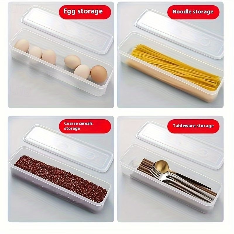 1/2/4 Pcs Durable Plastic Food Storage Box, Long Shaped Airtight Refrigerator Organizer, Sealed Fresh-Keeping Container, Practical Kitchen Supplies For Coriander, Green Onions, Mint Fresh Vegetables 2026 - $7.49 –P10