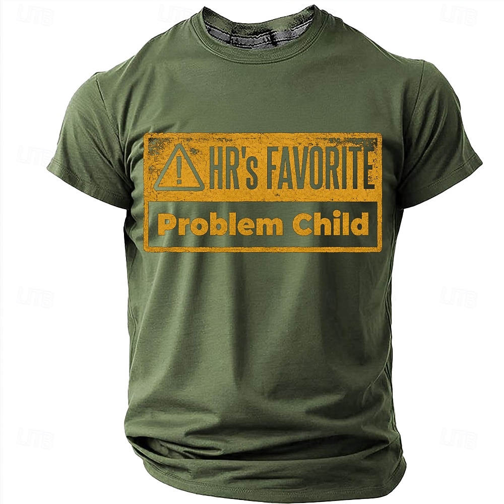 HR's Favorite Problem Child Human Resources Joke Office Humor Men's Funny Sarcastic Vintage T Shirt Graphic Crew Neck Short Sleeve Gift for Coworker Workplace Designer Clothing Apparel 2026 - $18.99 –P6