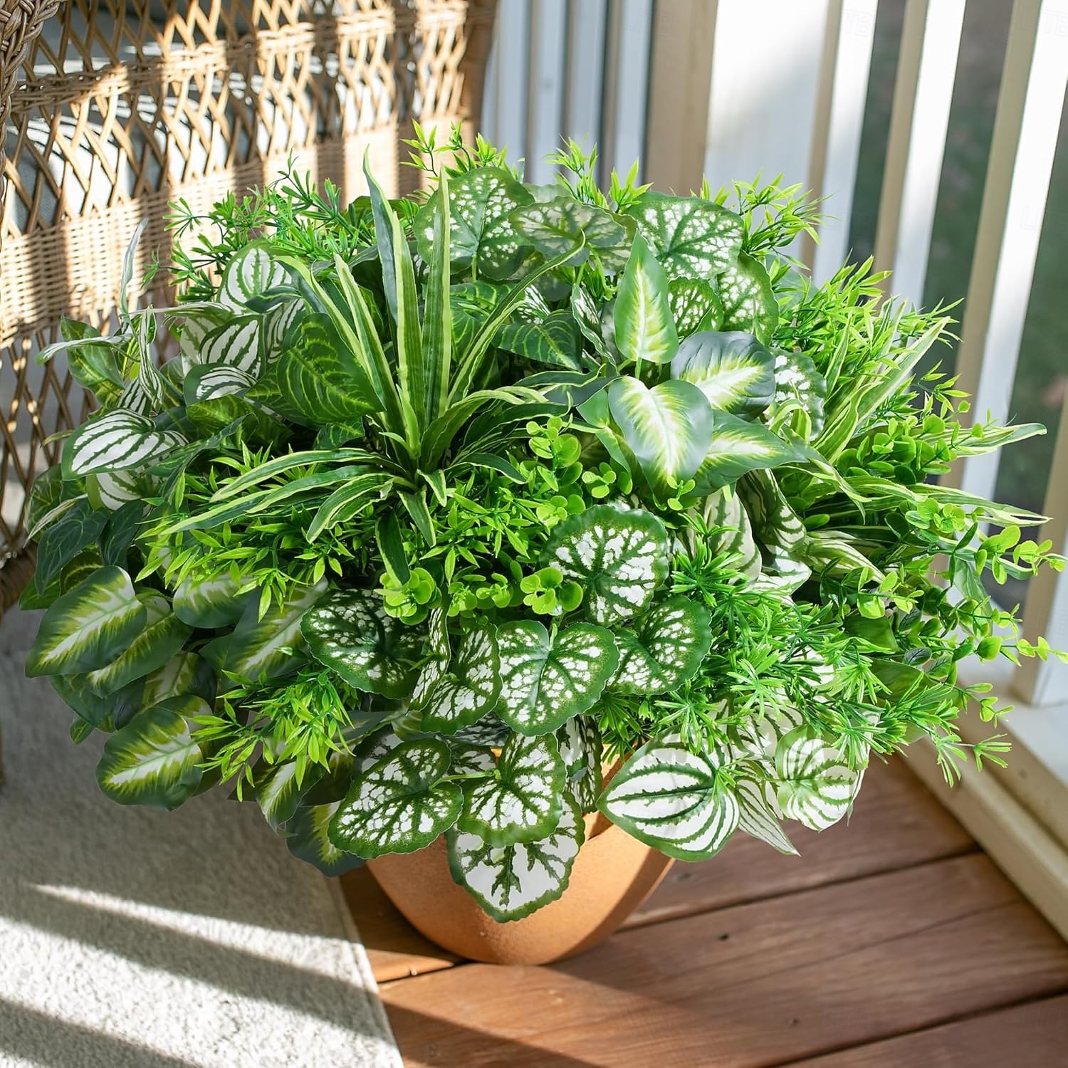 20pcs Artificial Bunches Greenery Plants Fake Plastic Leaves with Stems UV Resistant Outside Faux Plants Bushes for Outdoor Patio Garden Front Porch Yard Decor 2026 - $31.99 –P8