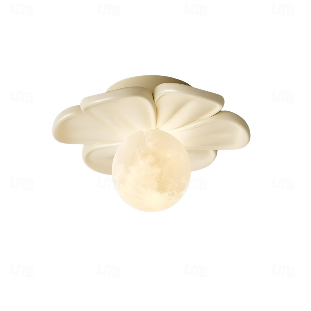 Lampă de tavan semi-încastrată, corp de iluminat modern pentru hol, cu floare verde din rășină, bec inclus, lumini 3D cu lună pentru insulă de bucătărie, dormitor, living, verandă, coridor 2026 - $90.99 –P14