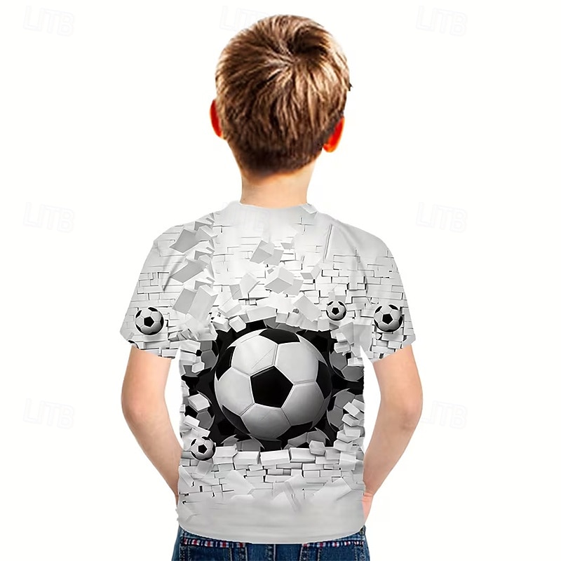 Dla chłopców 3D Graficzny Piłka nożna Koszulki piłkarskie Podkoszulek T-shirt Krótki rękaw Druk 3D Lato Wiosna Sport Moda Moda miejska Dzieci 4-12 lat Półgolf Codzienny Na zewnątrz Regularny 2026 - $13.49 –P4