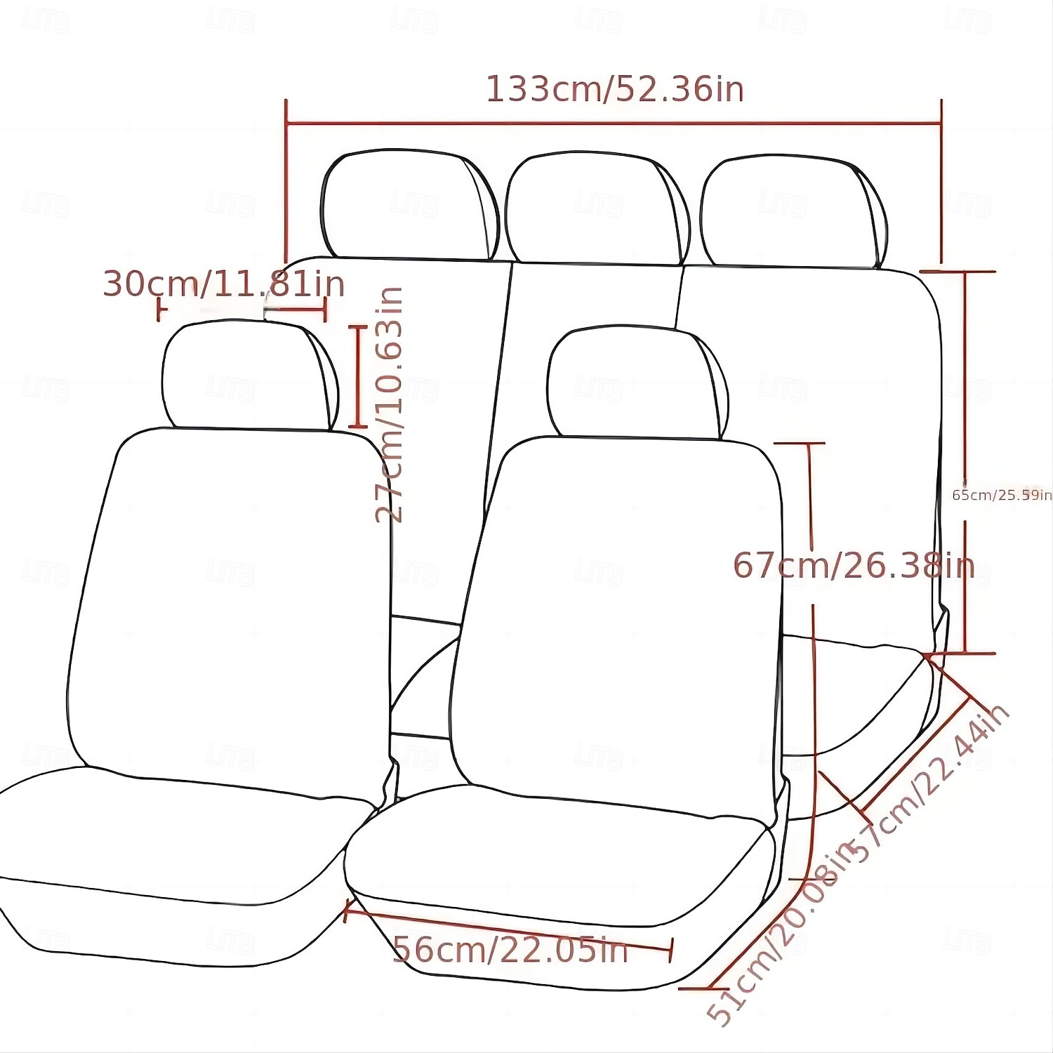 Universal Car Seat Covers Full Set, Breathable Cloth Automotive Seat Protectors with Sporty Two-Tone Design, Airbag Compatible Interior Accessories for Most Sedan, SUV, Truck, Van, 9PCS 2026 - $27.99 –P3