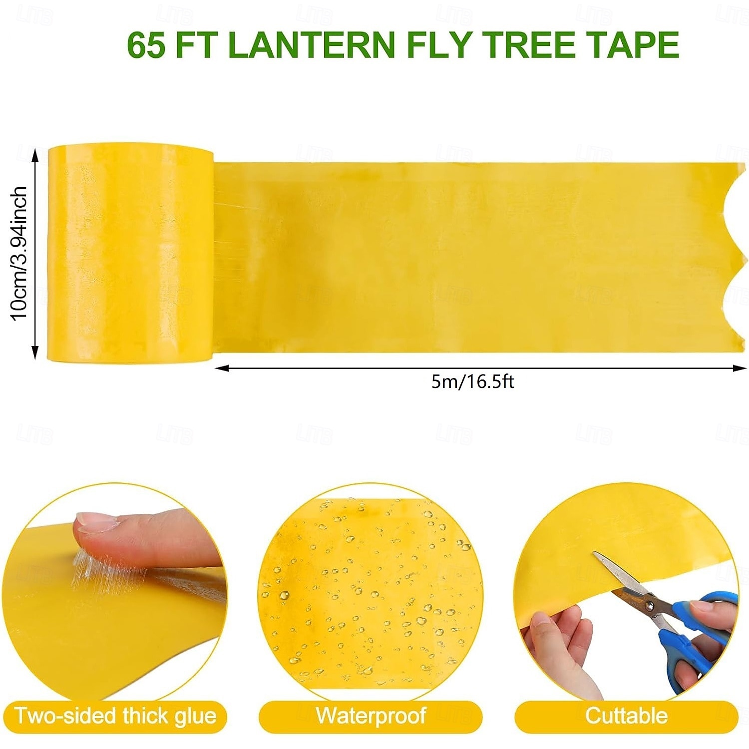 5meters Lantern Fly Tree Tape Outdoor Adhesive Crawling Insect Trap Yellow Sticky Traps Sticky Barrier Protecting Trees Outdoor Indoor Fruit Tree Lawn Garden Control Aphids Ant Moth 2026 - $10.49 –P4