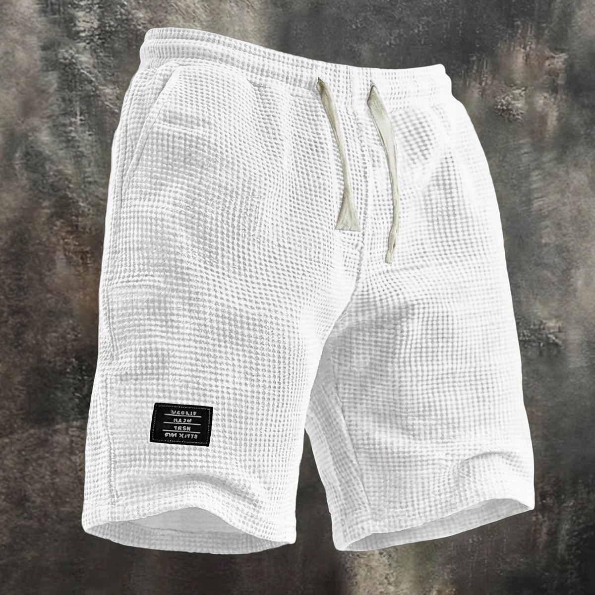 Men's Waffle Shorts Summer Shorts Beach Shorts Casual Shorts Drawstring Elastic Waist Solid Color Comfort Knee Length Daily Outdoor Streetwear Vacation Fashion Black White Micro-elastic 2026 - $22.99 –P3
