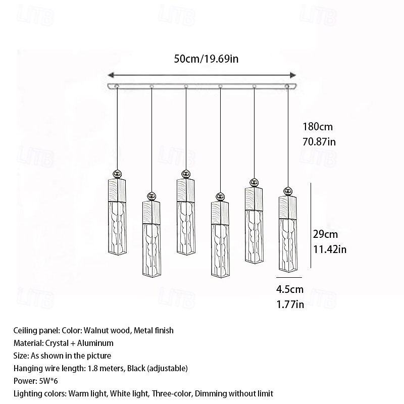 10 cm Variable Lustre Cristal Moderne 110-240 V de 2026 ? $103.99 –P4
