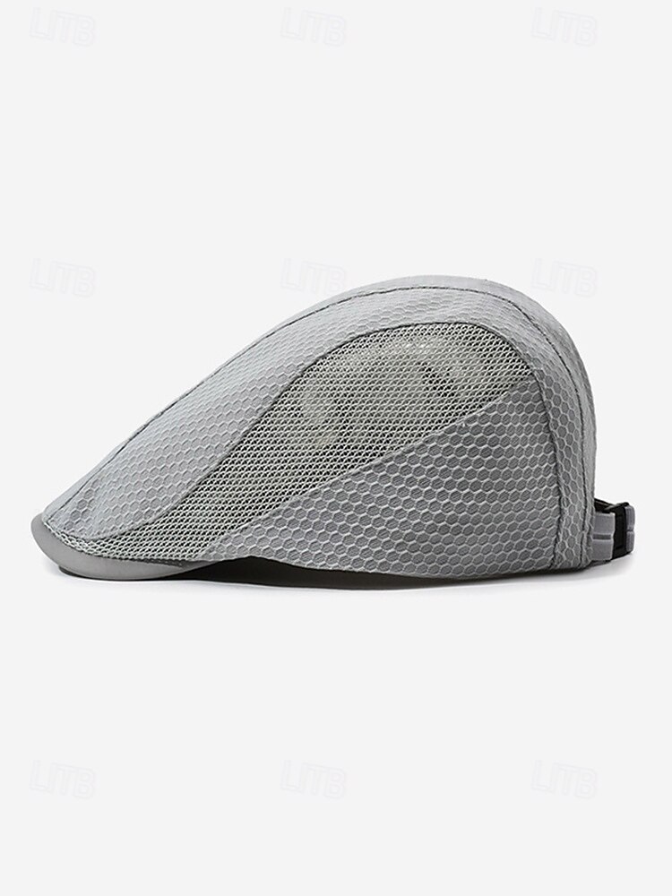 Men's Mesh Beret Hat - Breathable Polyester Ivy Cabbie Cap with Adjustable Buckle, Multiple Colors, Lightweight Newsboy Flat Cap for Summer Travel, Outdoor Activities & Daily Casual Wear 2026 - $14.99 –P7