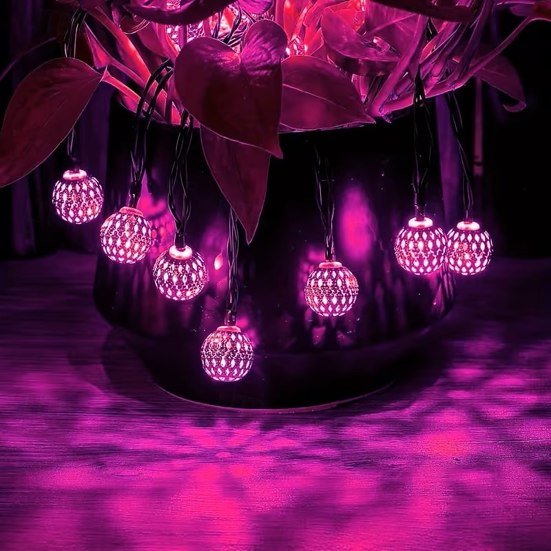 Solar Powered Garden Fairy String Lights Iron Moroccan Ball Fairy Lights 12m 100LEDs for Home Yard Balcony Porch Trees Outdoor Party Decoration 2026 - $39.99 –P14