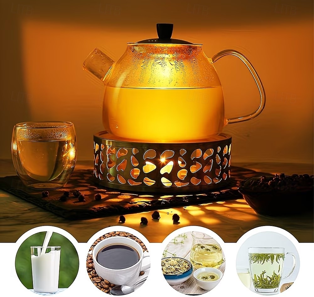 Fornello a candela in acciaio inox, riscaldatore portatile per caffè a lunga durata con mantenimento del calore, mini fornello multifunzionale per riscaldare il bollitore all'aperto, perfetto per del 2026 a $15.49 –P4
