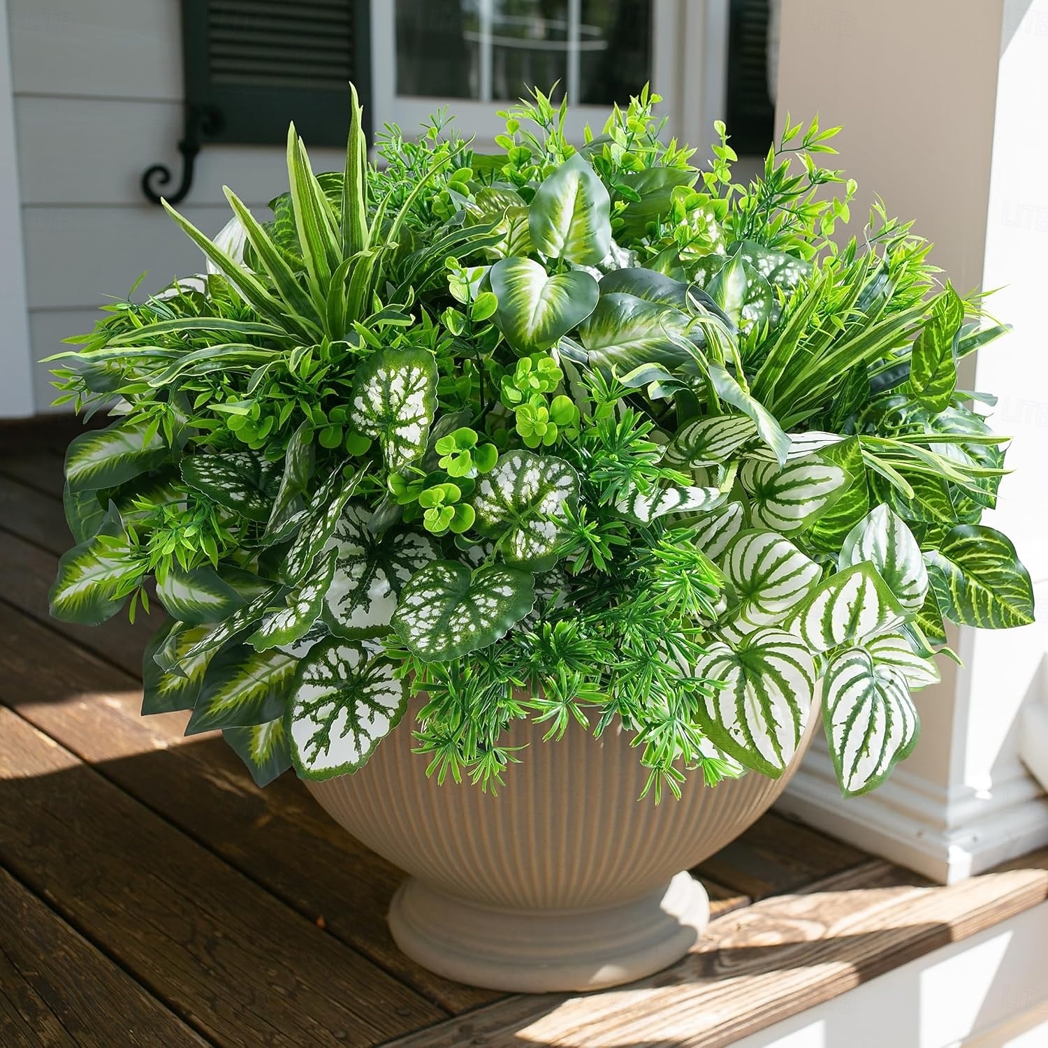 20pcs Artificial Bunches Greenery Plants Fake Plastic Leaves with Stems UV Resistant Outside Faux Plants Bushes for Outdoor Patio Garden Front Porch Yard Decor 2026 - $31.99 –P1