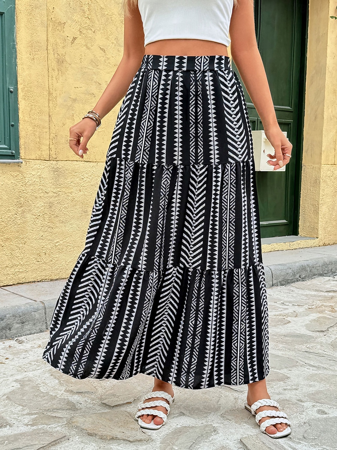 Women's Vacation Skirt Elegant Fashion Maxi High Waist Skirts Daily Beach Black Summer 2026 - $26.99 –P7