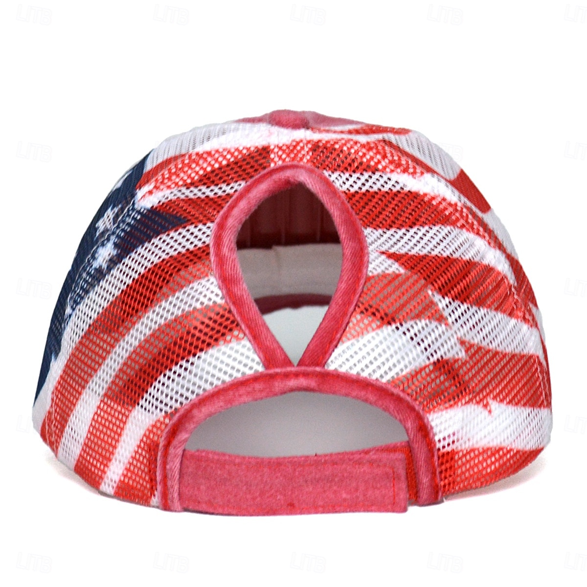 Bold Freedom Ponytail Cap, patriotische Baseballkappe mit Used-Look und amerikanischer Flagge für Damen, Trucker-Cap aus gewaschener Baumwolle, verstellbarer Sonnenhut mit Klettverschluss zum 250. 2026 - $16.99 –P2