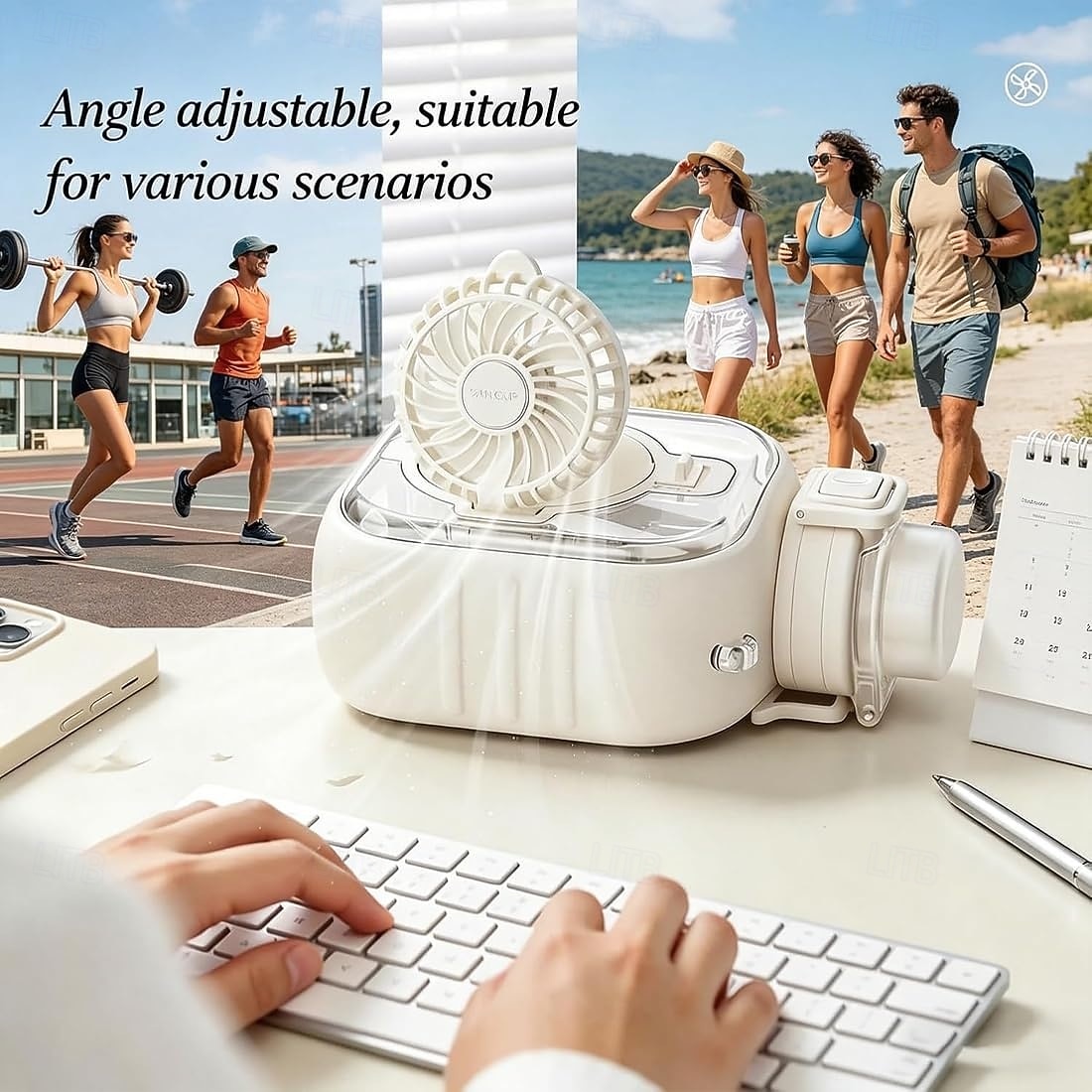 2 in 1 Water Bottle with Built In Foldable Fan, USB Rechargeable Cooling Bottle with 3 Speed Portable Fan, Portable Cooling Cup with Straw, Detachable Design for Travel, Camping, Gym 2026 - $125.99 –P7