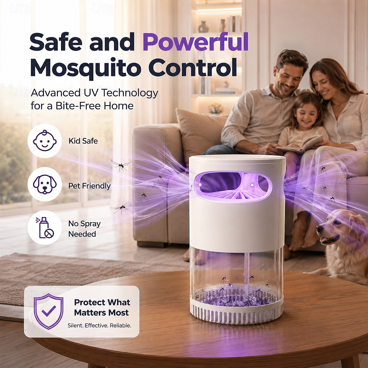 Piège à mouches des fruits, attrape-insectes volants, ventilateur intégré, pour moustiques, moucherons et autres insectes volants, tue-moustiques, lumière bleue efficace de 2026 ? $17.99 –P10