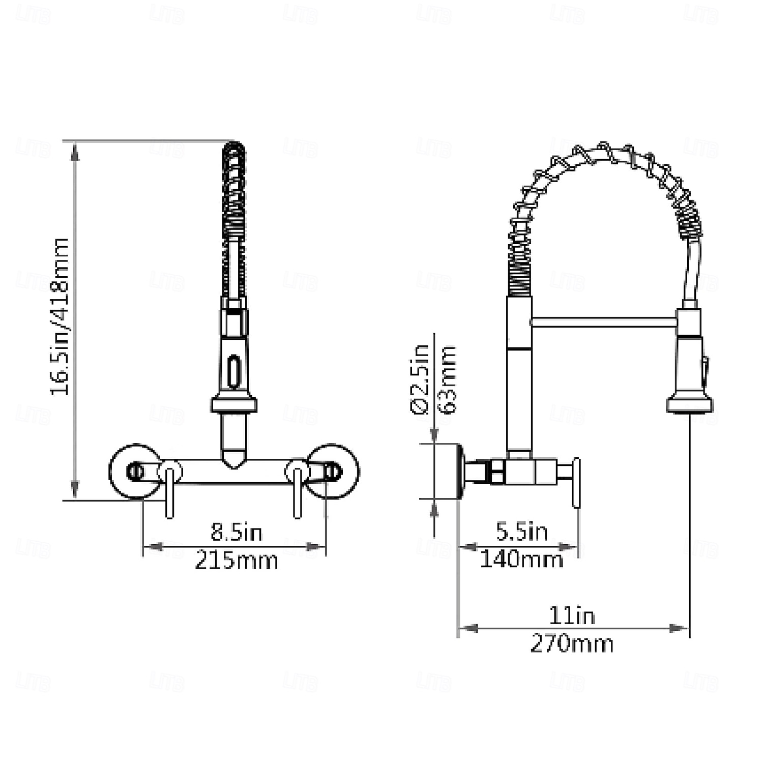 Kitchen faucet - Two Handles Two Holes Electroplated / Painted Finishes Pull-out / Pull-down / Standard Spout / Tall / High Arc Wall Mounted Modern Contemporary Kitchen Taps 2026 - $279.19 –P10