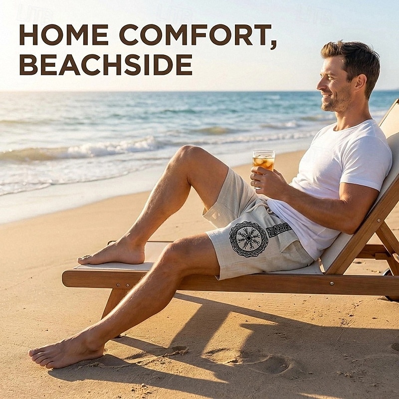 Per uomo Shorts Shorts di Lino Pantaloncini Estivi Shorts da Spiaggia Coulisse Elastico in vita Stampato Geometrico Comodità Traspirante Lunghezza al ginocchio Quotidiano All'aperto Ferie Vacanza Moda del 2026 a $20.99 –P3