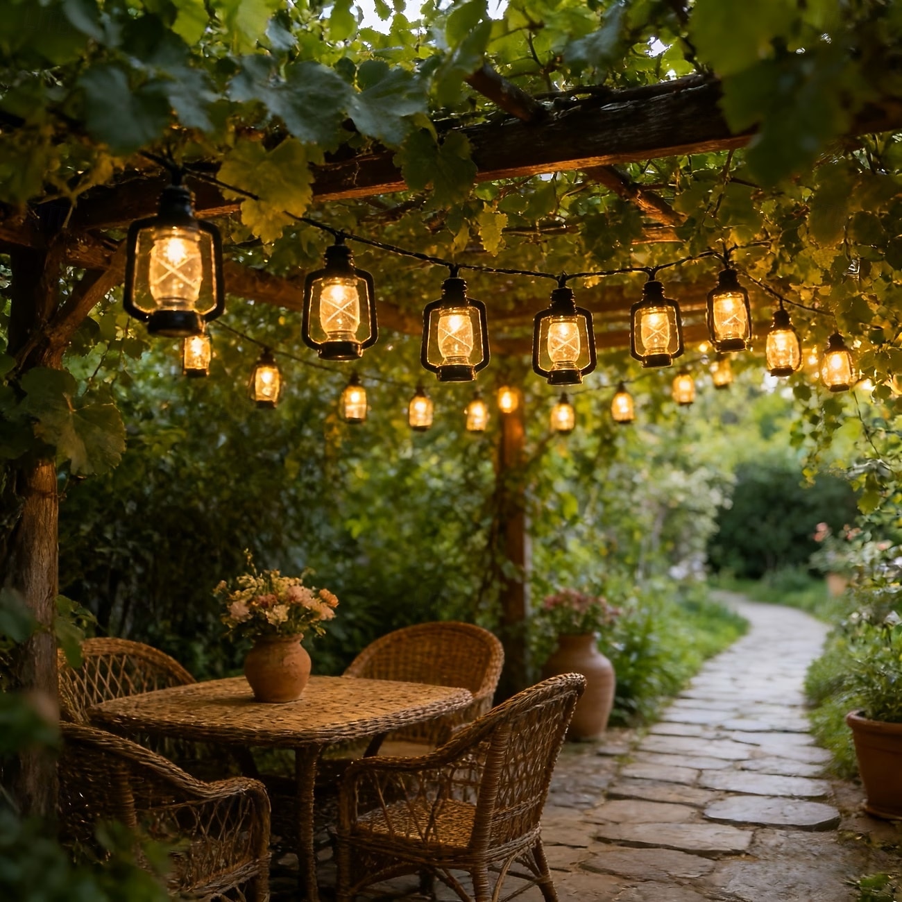 Luci a stringa solari retrò a cherosene con LED, impermeabili, per giardino, 6,5 m, 30 LED, ideali per vacanze, campeggio all'aperto, tende, matrimoni, cortili, balconi, festival di Ramadan, feste di del 2026 a $28.99 –P1