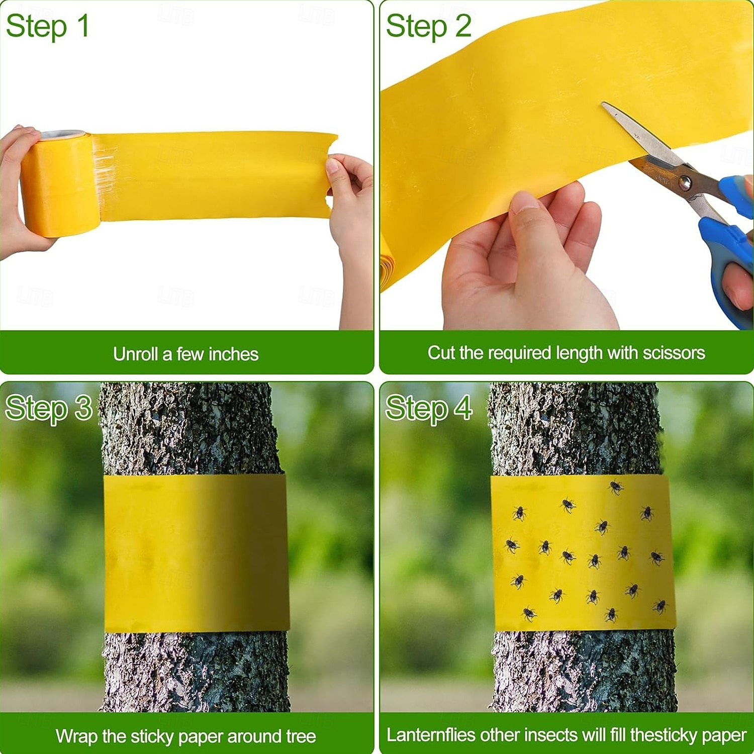 5meters Lantern Fly Tree Tape Outdoor Adhesive Crawling Insect Trap Yellow Sticky Traps Sticky Barrier Protecting Trees Outdoor Indoor Fruit Tree Lawn Garden Control Aphids Ant Moth 2026 - $10.49 –P3