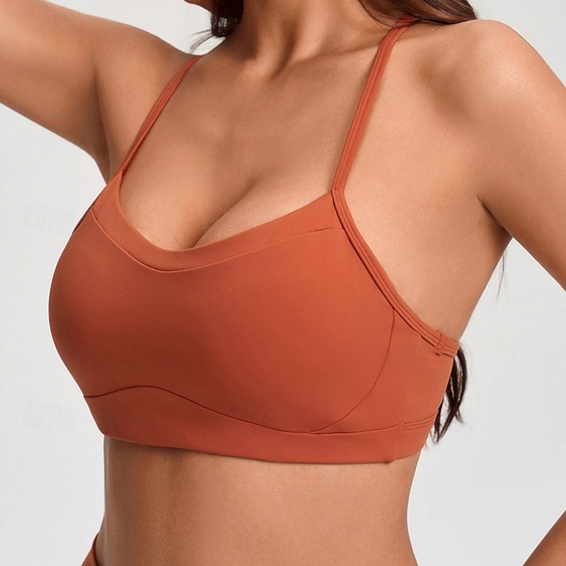 Mulheres Sutiã de ioga Sutiã Pilates Sutiã Esportivo Decote em U Roupa-Interior Flexão Sem costura Antivibração Costas Nadador Sem Fio Côr Sólida Esporte Roupas Esportivas Azul Preto Treino de de 2026 por $21.99 –P3