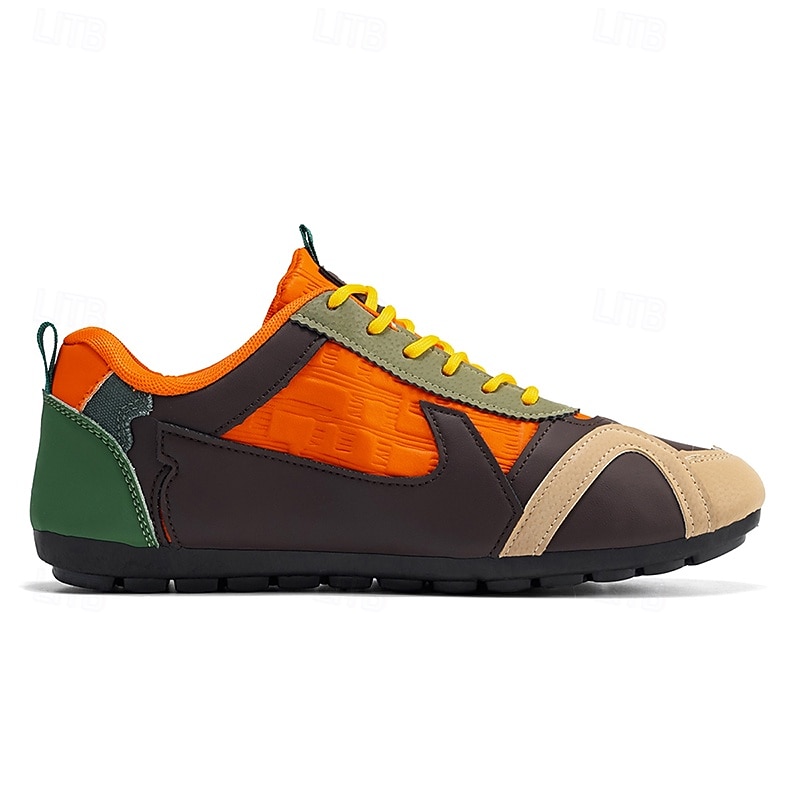 Lage sneakers met kleurblokken voor heren, casual wandelschoenen met vetersluiting, retro sportstijl voor op reis, buitenactiviteiten en dagelijks gebruik. 2026 - $32.99 –P5