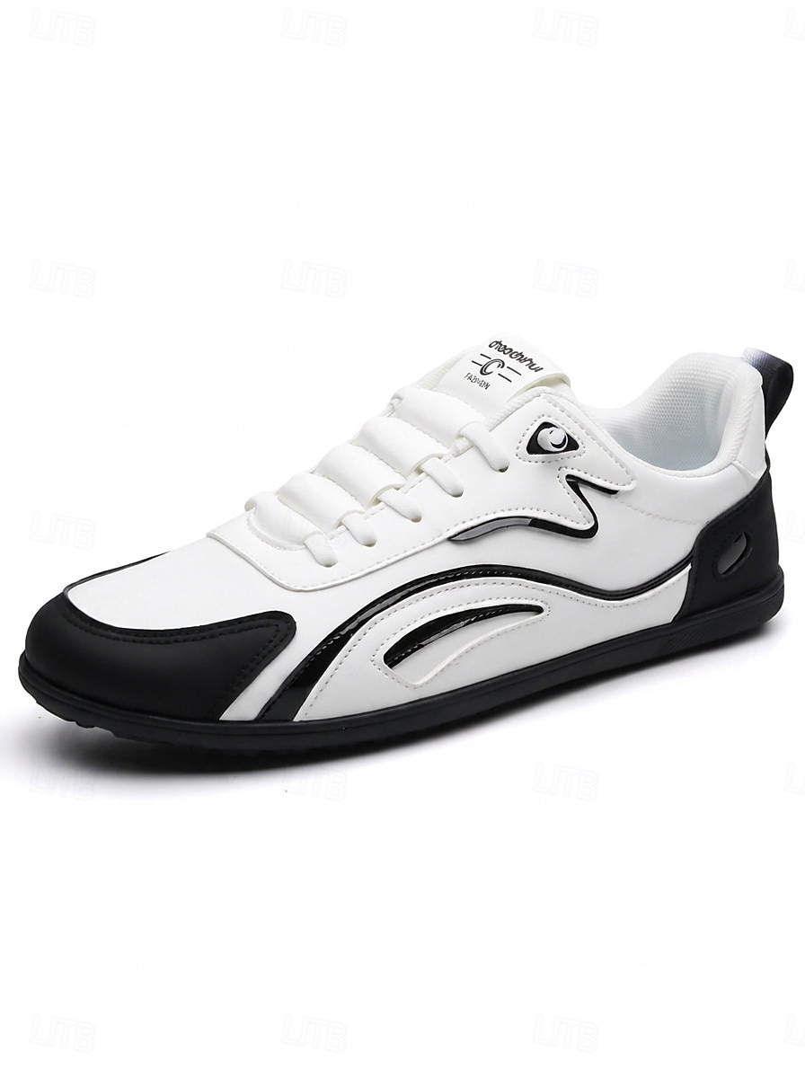 Men's White Red Music Festival Sneakers - Comfortable Lace Up Casual Shoes - Stylish Low Top Footwear for Concerts, Festival Outfits, Outdoor Parties and Everyday Streetwear 2026 - $32.99 –P9