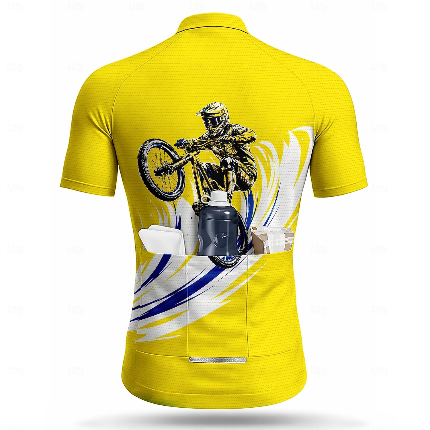 Heren Wielrenshirt Tekenfilm Korte mouw Fietsen Shirt Kleding Bovenlichaam met 3 achterzakken UV-bestendig Sneldrogend Met zakken Rits Aan De Voorzijde Sport Geel Kleding 2026 - $28.99 –P3