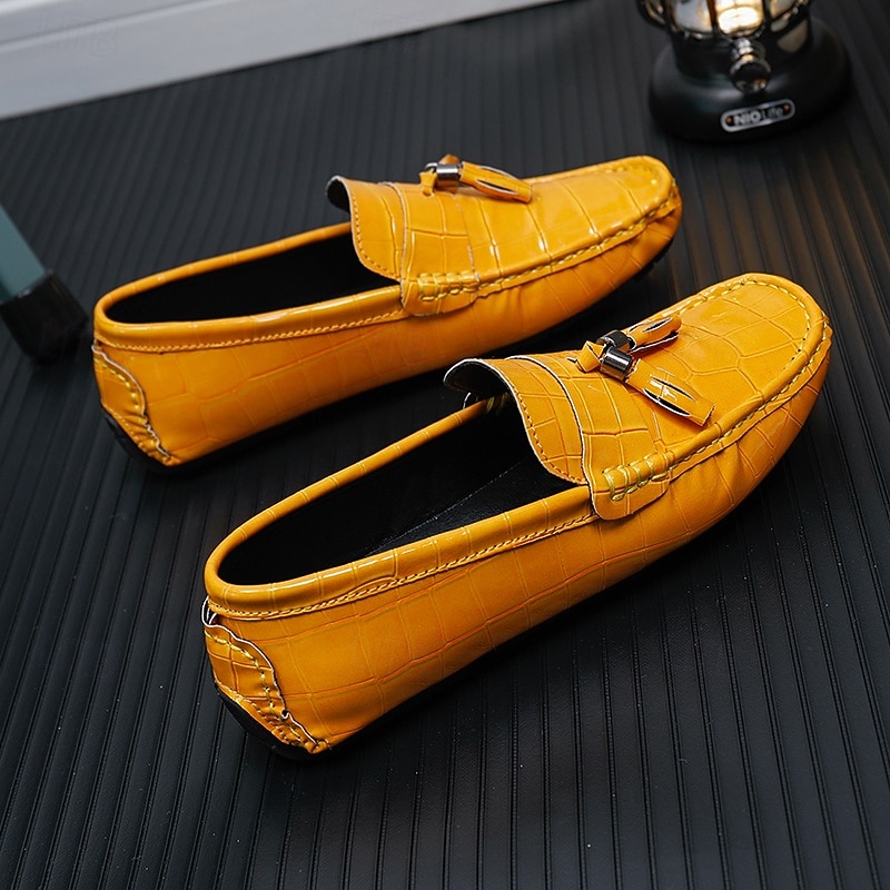 Rode heren loafers met krokodillenprint en kwastjes – elegante geklede schoenen, ademend leren instapmodel – geschikt voor kantoor, avondfeesten en speciale gelegenheden 2026 - $42.99 –P4