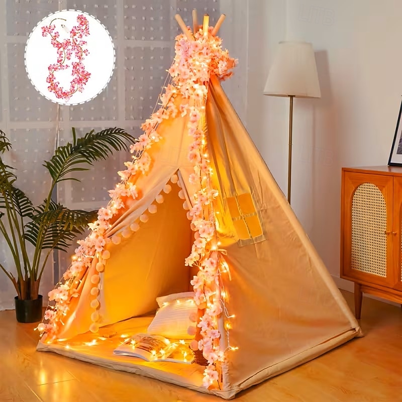 Luci a LED a filo di rame con simulazione di fiori di ciliegio rosa, alimentate a energia solare, lunghezza 2 m/5 m, ideali per matrimoni, feste di Natale, decorazioni per la casa, balconi, giardini, del 2026 a $16.49 –P8