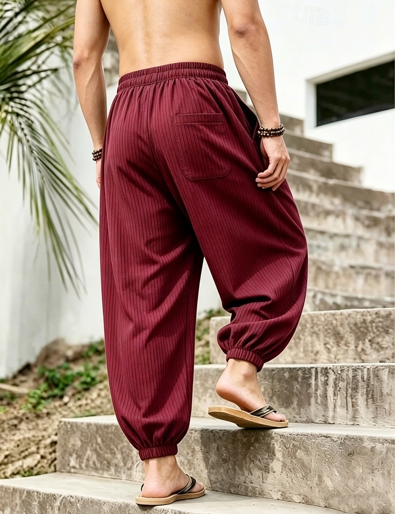 Per uomo Joggers Pantaloni Pantaloni casual Pantaloni a Nido d'Ape Coulisse Tasca Elastico in vita Tinta unica Asciugatura Rapida Leggero Quotidiano All'aperto Vacanza Vacanza Elegante Nero Bianco del 2026 a $26.99 –P20