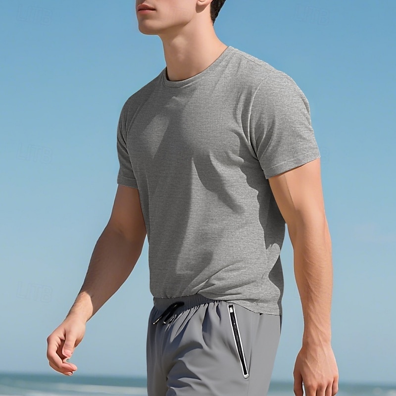 Per uomo Tinta unita T-shirt da corsa Maglia a compressione Maglia atletica Sport in alto Estate Primavera Classico Manica Corta Asciugatura Rapida Leggero Traspirante Allenamento in Palestra del 2026 a $15.49 –P3